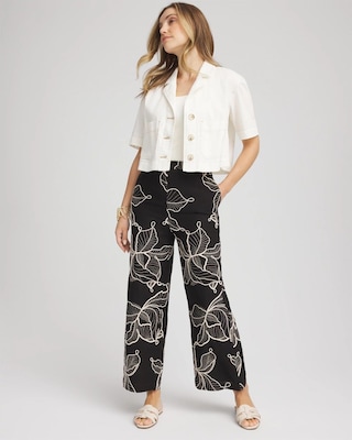 Embroidered Wide-Leg Cropped Pants | Chico's